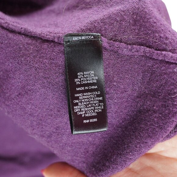 Express Womens Purple Cardigan Sweater S Petite‎ Cashmere Blend - Picture 3 of 5